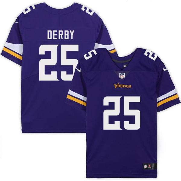 Minnesota Vikings #25 Dean Derby Purple Home Jersey