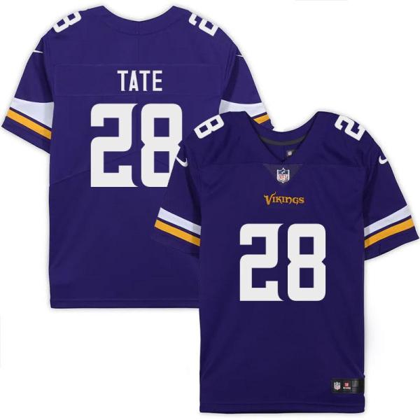 Minnesota Vikings #28 Robert Tate Purple Home Jersey
