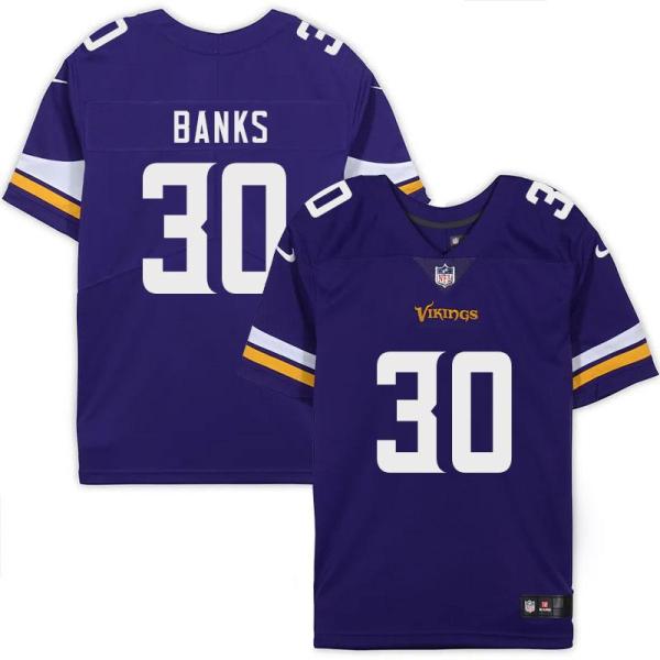 Minnesota Vikings #30 Antonio Banks Purple Home Jersey
