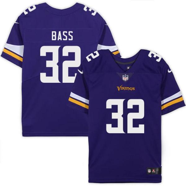 Minnesota Vikings #32 Anthony Bass Purple Home Jersey
