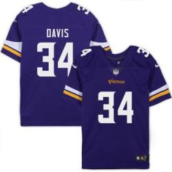 Minnesota Vikings #34 Brian Davis Purple Home Jersey