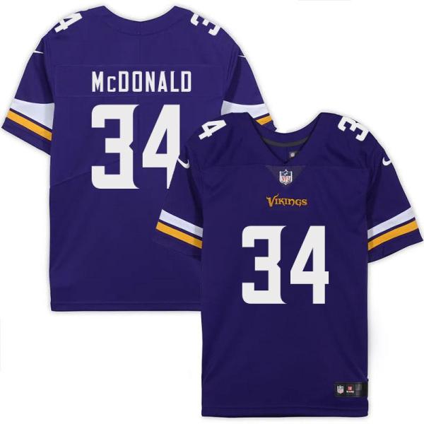Minnesota Vikings #34 Ramos McDonald Purple Home Jersey