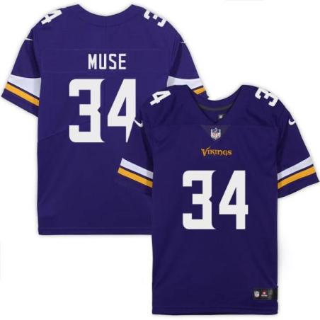 Minnesota Vikings #34 Nick Muse Purple Home Jersey