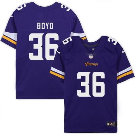 Minnesota Vikings #36 Malik Boyd Purple Home Jersey