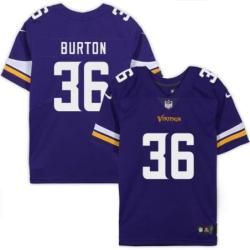 Minnesota Vikings #36 Brandon Burton Purple Home Jersey
