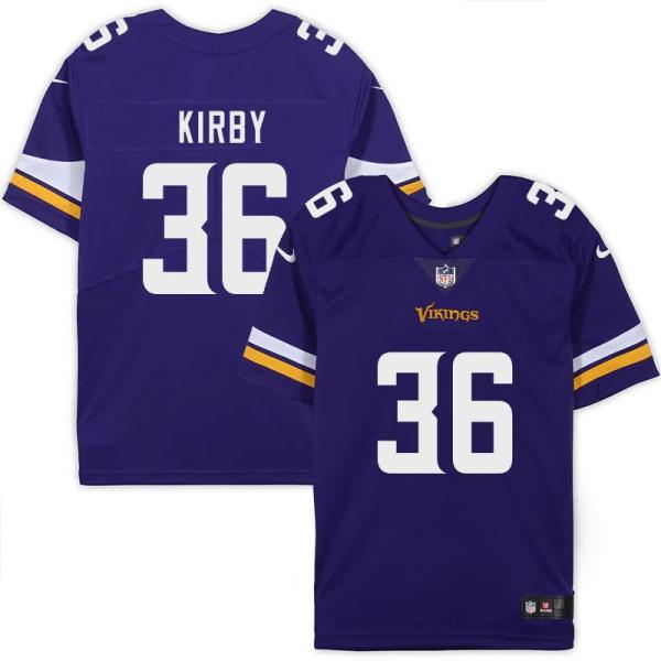 Minnesota Vikings #36 John Kirby Purple Home Jersey
