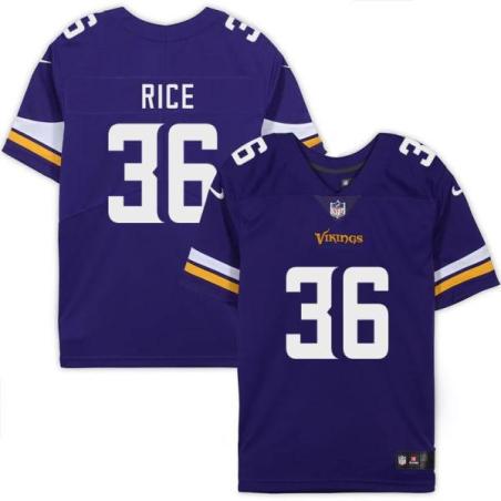 Minnesota Vikings #36 Allen Rice Purple Home Jersey
