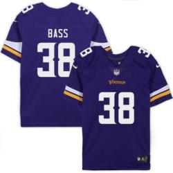 Minnesota Vikings #38 Anthony Bass Purple Home Jersey