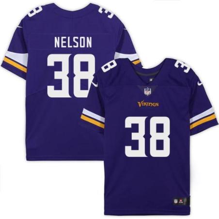 Minnesota Vikings #38 Rhett Nelson Purple Home Jersey