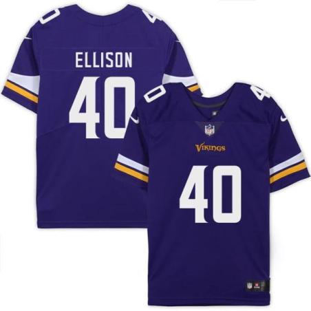 Minnesota Vikings #40 Rhett Ellison Purple Home Jersey