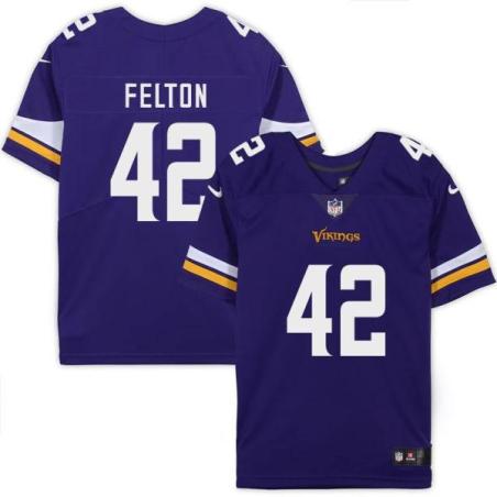 Minnesota Vikings #42 Jerome Felton Purple Home Jersey