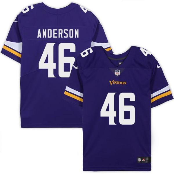 Minnesota Vikings #46 Alfred Anderson Purple Home Jersey