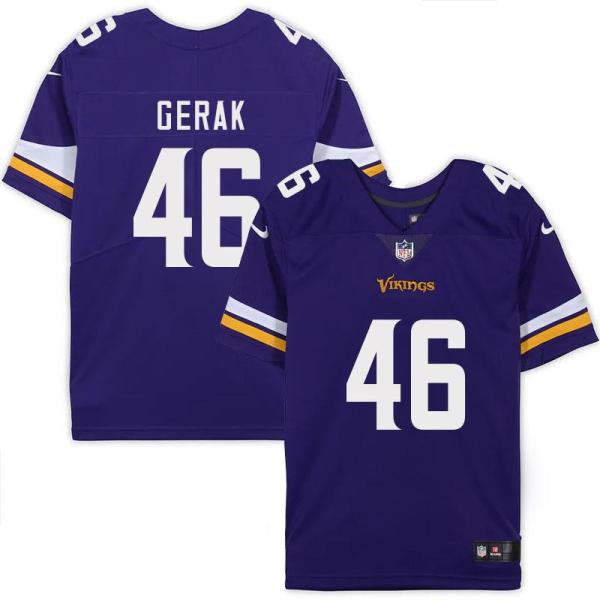 Minnesota Vikings #46 John Gerak Purple Home Jersey
