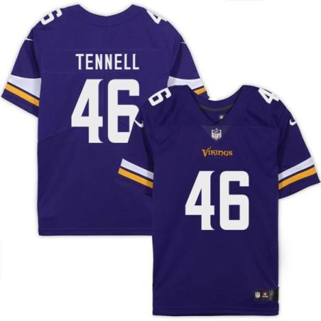 Minnesota Vikings #46 Derek Tennell Purple Home Jersey
