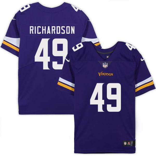 Minnesota Vikings #49 Tony Richardson Purple Home Jersey