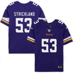 Minnesota Vikings #53 Fred Strickland Purple Home Jersey