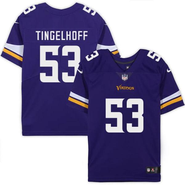 Minnesota Vikings #53 Mick Tingelhoff Purple Home Jersey