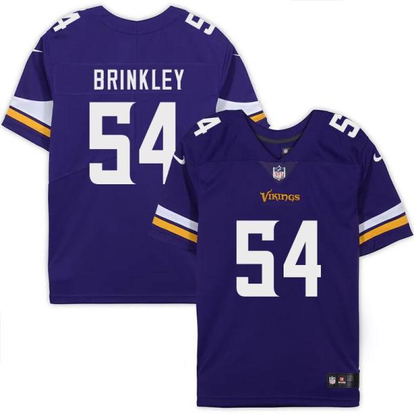 Minnesota Vikings #54 Jasper Brinkley Purple Home Jersey