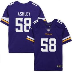Minnesota Vikings #58 Walker Lee Ashley Purple Home Jersey