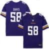 Minnesota Vikings #58 Rod Davis Purple Home Jersey