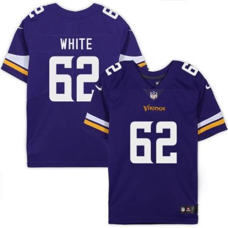 Minnesota Vikings #62 Ed White Purple Home Jersey
