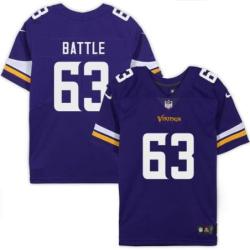 Minnesota Vikings #63 Jim Battle Purple Home Jersey