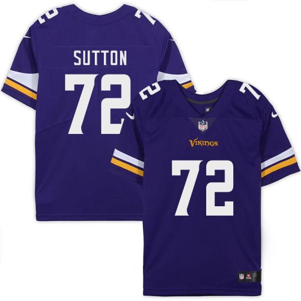Minnesota Vikings #72 Archie Sutton Purple Home Jersey
