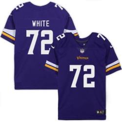 Minnesota Vikings #72 James White Purple Home Jersey