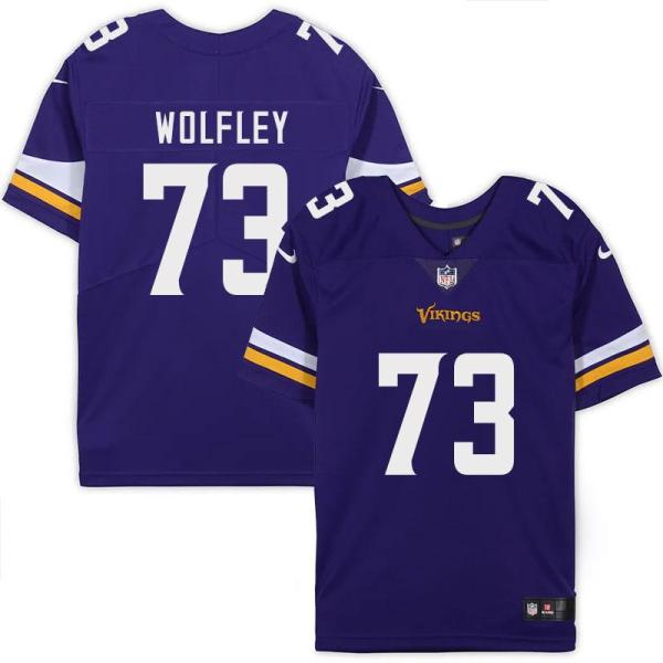 Minnesota Vikings #73 Craig Wolfley Purple Home Jersey