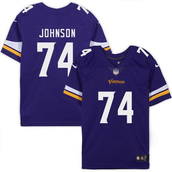 Minnesota Vikings #74 Charlie Johnson Purple Home Jersey