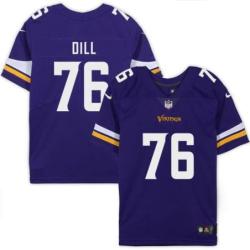 Minnesota Vikings #76 Scott Dill Purple Home Jersey