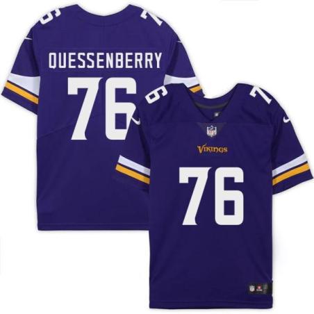 Minnesota Vikings #76 David Quessenberry Purple Home Jersey