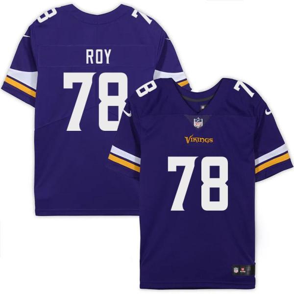 Minnesota Vikings #78 Jaquelin Roy Purple Home Jersey