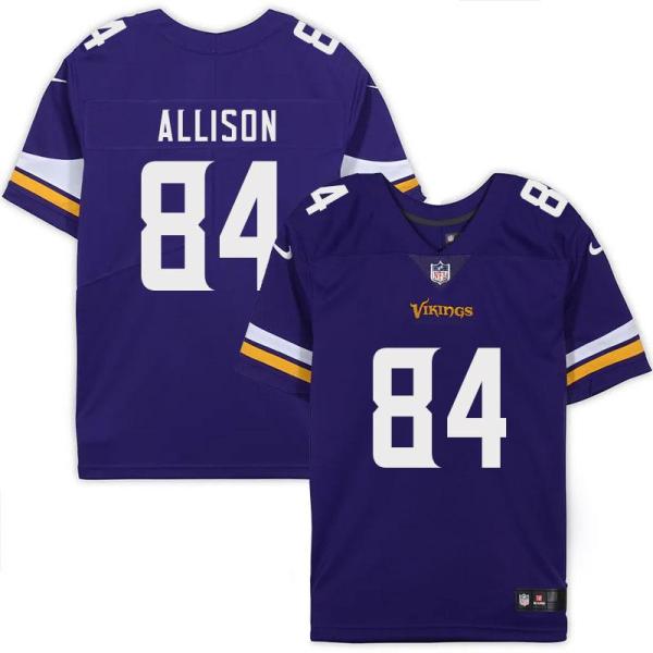 Minnesota Vikings #84 Aundrae Allison Purple Home Jersey
