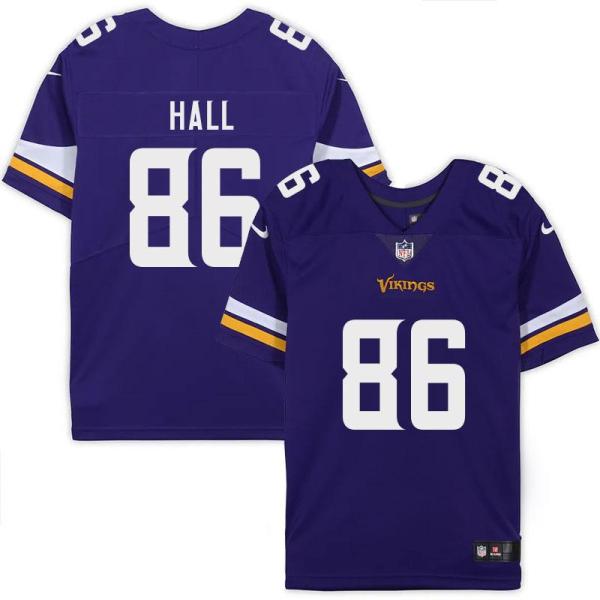 Minnesota Vikings #86 Tom Hall Purple Home Jersey
