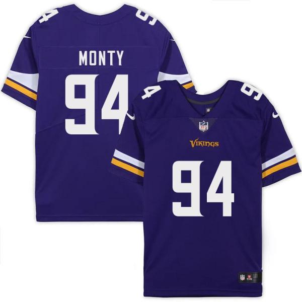 Minnesota Vikings #94 Pete Monty Purple Home Jersey