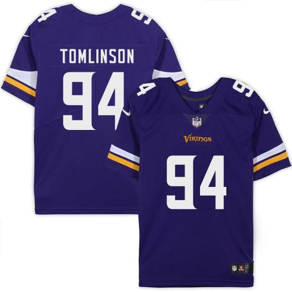 Minnesota Vikings #94 Dalvin Tomlinson Purple Home Jersey