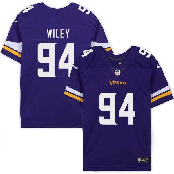 Minnesota Vikings #94 Chuck Wiley Purple Home Jersey