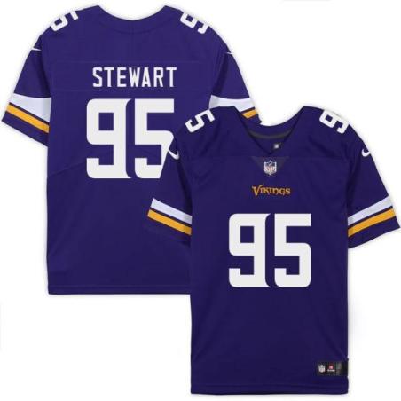 Minnesota Vikings #95 Mark Stewart Purple Home Jersey