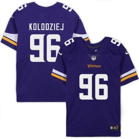 Minnesota Vikings #96 Ross Kolodziej Purple Home Jersey