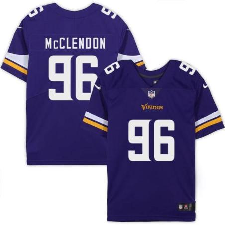 Minnesota Vikings #96 Skip McClendon Purple Home Jersey