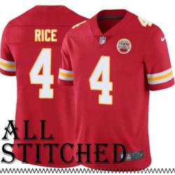 Red Home Rashee Rice Kansas City Chiefs Jersey #4