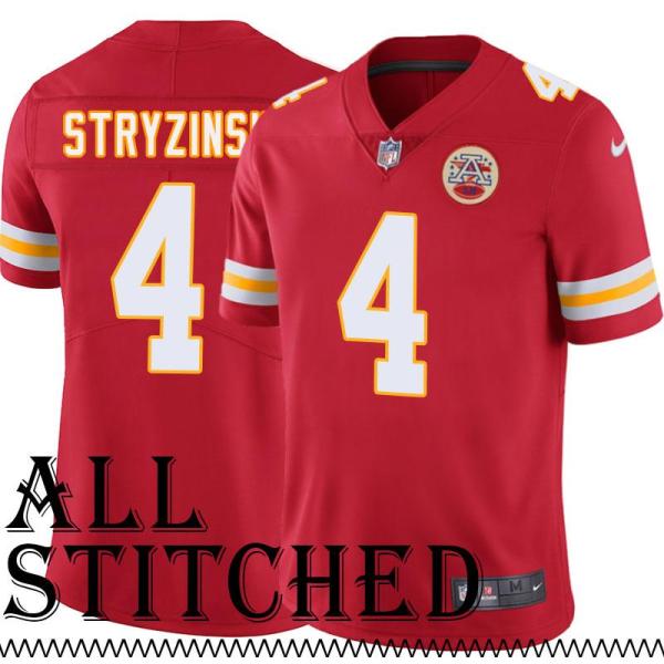 Red Home Dan Stryzinski Kansas City Chiefs Jersey #4
