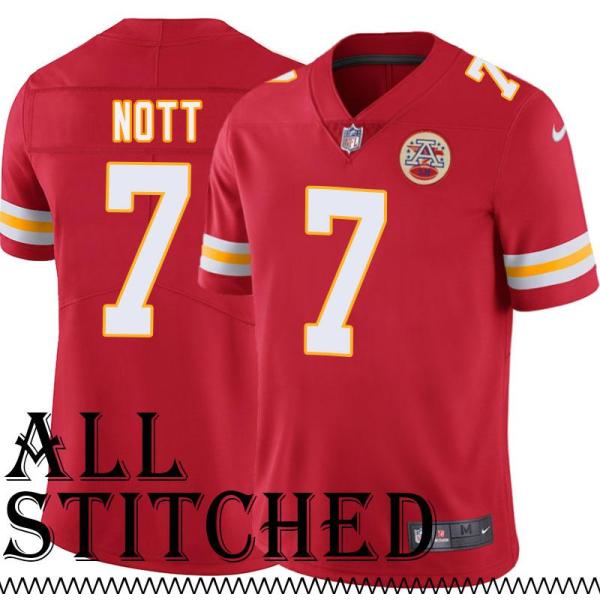 Red Home Mike Nott Kansas City Chiefs Jersey #7