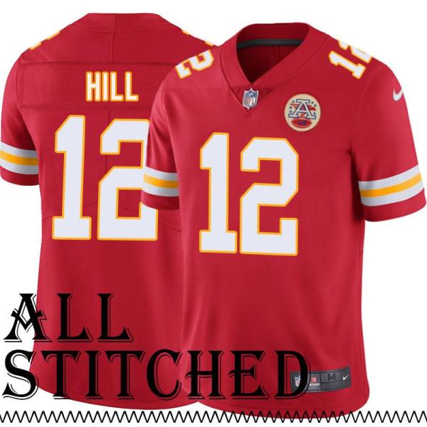 Red Home Jimmy Hill Kansas City Chiefs Jersey #12