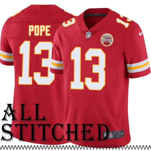 Red Home Daniel Pope Kansas City Chiefs Jersey #13