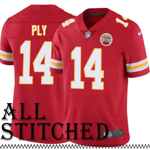Red Home Bobby Ply Kansas City Chiefs Jersey #14