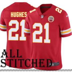 Red Home Mike Hughes Kansas City Chiefs Jersey #21