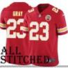 Red Home Carlton Gray Kansas City Chiefs Jersey #23
