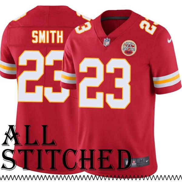 Red Home Lucious Smith Kansas City Chiefs Jersey #23